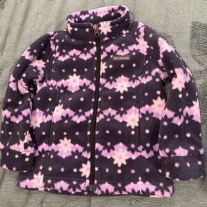 Columbia Purple Patterned Fleece Jacket 3T